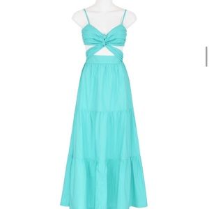 Blue maxi dress with cutouts